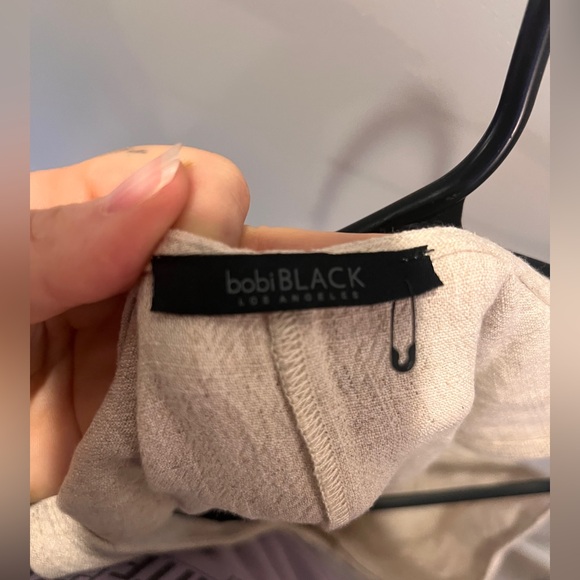 Bobi BLACK revolve Overall Linen Beige Tan Cream Size Small New Jumpsuit - Picture 2 of 5